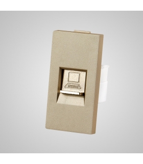 Moduł 1/2, gniazdo komputerowe RJ45, złote - Touchme