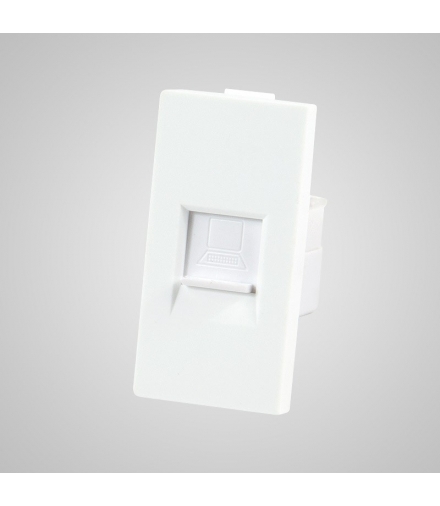 Moduł 1/2, gniazdo komputerowe RJ45, białe - Touchme