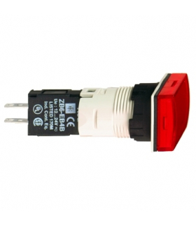 Harmony XB6 Kompletny wskaźnik świetlny, Czerwony, LED, Prostokątny, 12...24 V AC/DC, 16 mm, Plastik, XB6DV4BB Schneider Electri