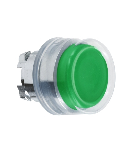 Harmony XB4 Główka przycisku okapturzonego wystającego z samoczynnym powrotem zielona metalowa, ZB4BP3 Schneider Electric