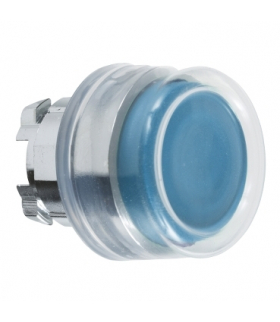 Harmony XB4 Główka przycisku okapturzonego wystającego z samoczynnym powrotem niebieska metalowa, ZB4BP6 Schneider Electric