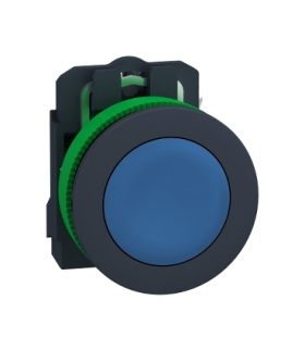Harmony XB5 Przycisk zlicowany plastik niebieski Ø30 samoczynny powrót nieoznaczony 1 NO, XB5FA61 Schneider Electric