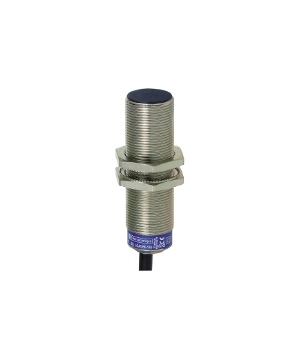 OsiSense XS Czujnik indukcyjny M12 z wyjściem NPN 1NO, 12/48V DC, kabel 2m, XS512BLNAL2 Schneider Electric