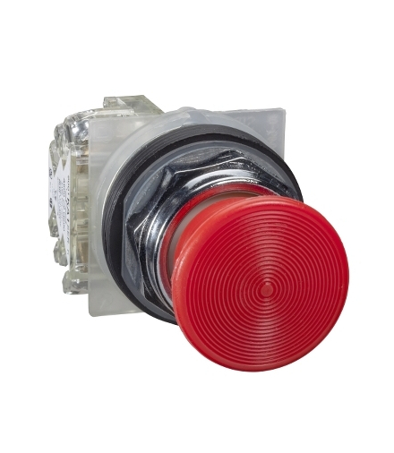 Harmony 9001K Przycisk grzybkowy Ø40 czerwony 2 pozycyjny wkręcany napęd metalowy 1NO + 1NC, 9001KR9R94H13 Schneider Electric
