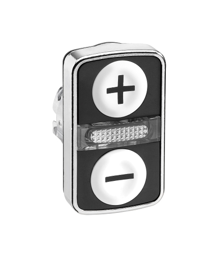 Harmony XB4 Napęd przycisku dwuklawiszowego płaski biały samopowrotny LED metalowy, ZB4BW7A1715 Schneider Electric