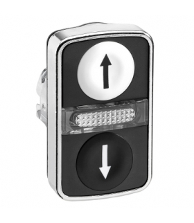 Harmony XB4 Napęd przycisku dwuklawiszowego płaski biały/czarny LED metalowy oznaczony, ZB4BW7A1724 Schneider Electric