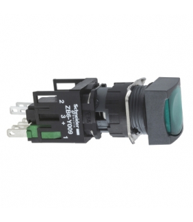 Harmony XB6 Przycisk, Podświetlany, Zielony, Płaski, 1 NO, 12...24 V AC/DC, Kwadrat, Plastik, XB6CW3B1B Schneider Electric