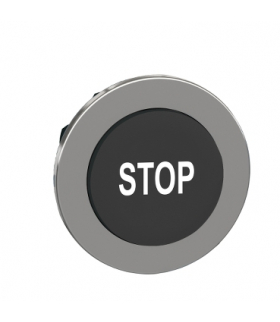 Płaski Czarny Przycisk Głow. Biały Stop, ZB4FL234 Schneider Electric