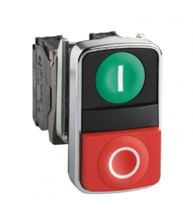 Harmony XB4 Przycisk podwójny zielony/czerwony, metalowy I/O, XB4BL73415 Schneider Electric