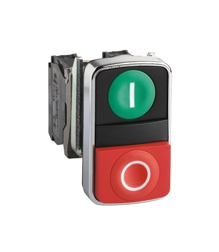 Harmony XB4 Przycisk podwójny zielony/czerwony, metalowy I/O, XB4BL73415 Schneider Electric