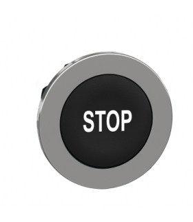 Płaski Czarny Caps Przycisk Głow. Stop, ZB4FA234 Schneider Electric