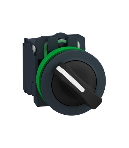 Harmony XB5 Przełącznik zlicowany plastik czarny Ø30 2 pozycyjny stabilny 1 NO + 1 NC, XB5FD25 Schneider Electric