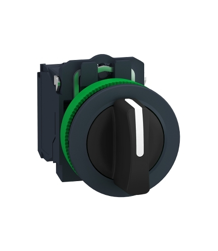 Harmony XB5 Przełącznik zlicowany plastik czarny Ø30 3 pozycyjny stabilny 2 NO, XB5FD33 Schneider Electric