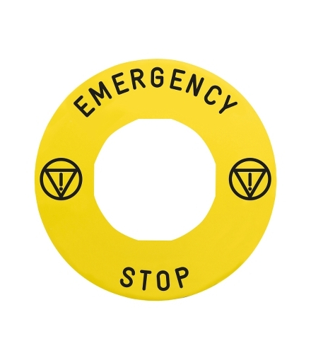 Harmony XB4 Etykieta "EMERGENCY STOP", ZBY9330T Schneider Electric