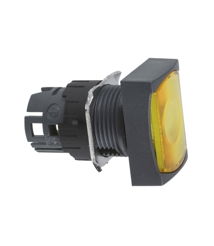 Harmony XB6 Przycisk płaski żółty samopowrotny LED plastikowy prostokątny, ZB6DW5 Schneider Electric