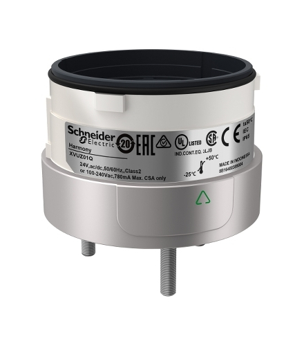 Harmony XVU Zespół mocujący kolumny świetlnej 3 pinowy Ø 60 mm 110/240 V AC/DC, XVUZ01Q Schneider Electric