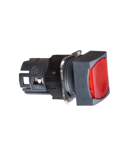 Harmony XB6 Przycisk płaski czerwony samopowrotny LED plastikowy kwadratowy, ZB6CW4 Schneider Electric