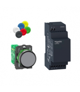 Harmony XB5 Przycisk bezprzewodowy i bezbateryjny Ø22 24 V DC plastikowy, XB5RFB01 Schneider Electric