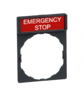 Harmony XB4 Ramka 30X40mm do mocowania etykiet o wymiarach 8X27mm "EMERGENCY STOP", ZBY2330 Schneider Electric