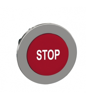 Płaski Czerwony Przycisk Głow.Biały Stop, ZB4FL434 Schneider Electric