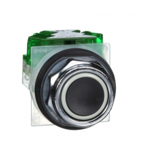 Harmony 9001K Przycisk kryty czarny samopowrotny metalowy ośmiokątny 1N/O, Ø30, 9001KR1BH5 Schneider Electric