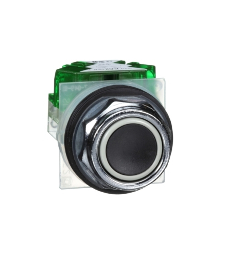 Harmony 9001K Przycisk kryty czarny samopowrotny metalowy ośmiokątny 1N/O, Ø30, 9001KR1BH5 Schneider Electric