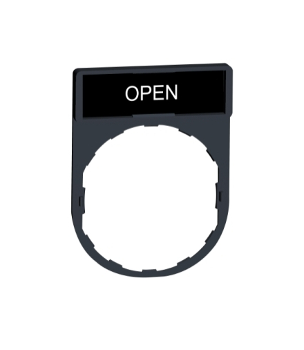 Harmony XB4 Ramka do mocowania etykiet 30x40mm czarna/czerwona z etykietą 8x27mm "OPEN", ZBY2313 Schneider Electric