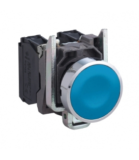 Harmony XB4 Przycisk płaski niebieski, metalowy, XB4BA61 Schneider Electric