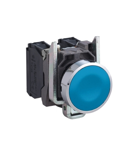 Harmony XB4 Przycisk płaski niebieski, metalowy, XB4BA61 Schneider Electric