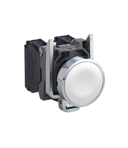 Harmony XB4 Przycisk płaski biały, metalowy, XB4BA11 Schneider Electric