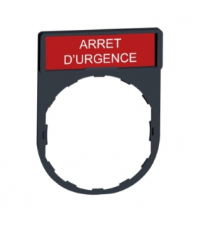 Harmony XB4 Ramka do mocowania etykiet 30x40mm czerwona z etykietą 8x27mm "ARRET D'URGENCE", ZBY2130 Schneider Electric