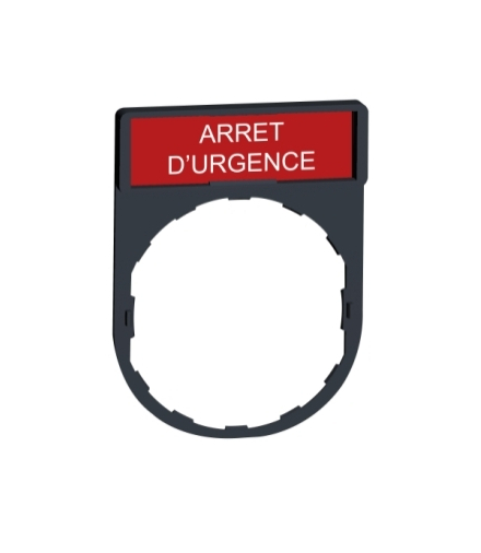 Harmony XB4 Ramka do mocowania etykiet 30x40mm czerwona z etykietą 8x27mm "ARRET D'URGENCE", ZBY2130 Schneider Electric