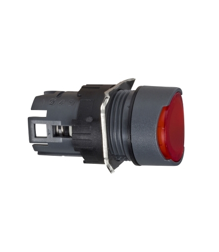 Harmony XB6 Przycisk płaski czerwony samopowrotny LED plastikowy okrągły, ZB6AW4 Schneider Electric