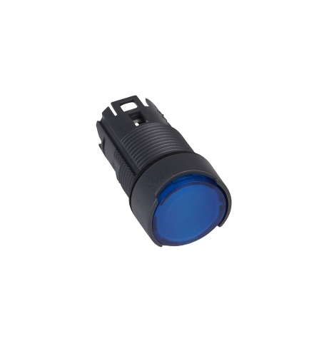 Harmony XB6 Przycisk płaski niebieski samopowrotny LED plastikowy okrągły, ZB6AW6 Schneider Electric