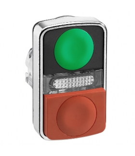Harmony XB4 Napęd przycisku dwuklawiszowego płaski/wystający zielony/czerwony LED metalowy, ZB4BW7L3740 Schneider Electric
