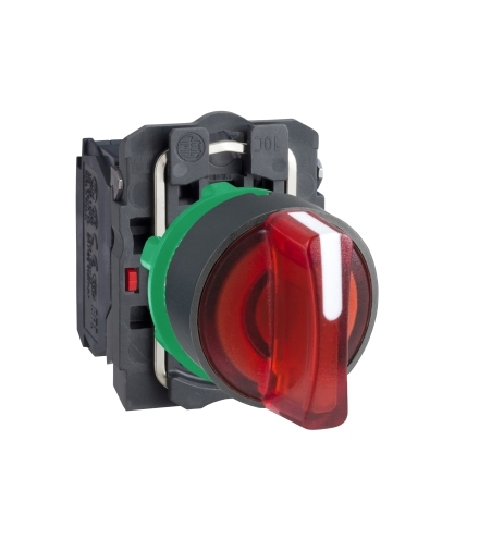 Harmony XB5 Przełącznik 3 pozycje czerwony LED 24V piórko krótkie plastikowy stabilny, XB5AK134B5 Schneider Electric