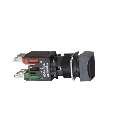 Harmony XB6 Kompletny przycisk, Czarny, Płaski, 1 NO + 1 NC, Kwadratowy, Faston, 16 mm, Plastikowy, XB6CA25B Schneider Electric