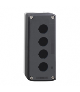 Harmony XALD Pusta kaseta sterująca 4 otwory Ø22 ciemnoszara z jasnoszarą bazą, plastikowa, XALD04 Schneider Electric