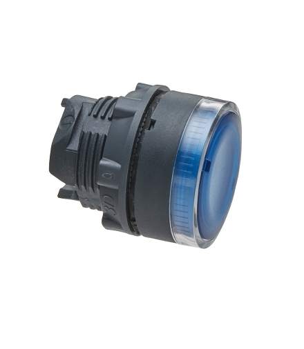 Harmony XB5 Główka przycisku płaskiego z samoczynnym powrotem, żarówka BA9s, niebieska plastikowa, ZB5AW36 Schneider Electric