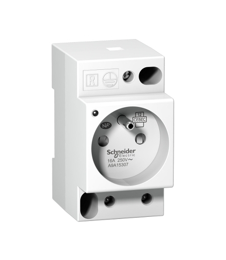 Gniazdo modułowe na szynę DIN 16A Acti9 iPC-F-I z bolcem, z lampką, A9A15307 Schneider Electric