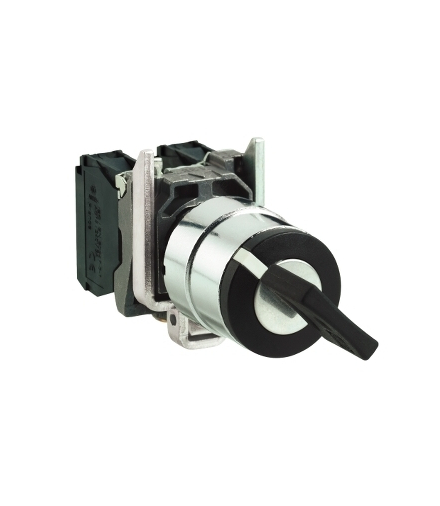 Harmony XB4 Czarna przełącznik wyboru klucz 3131A, Ø22 2 poz. rygl. 1NO 600V, XB4BG2120 Schneider Electric