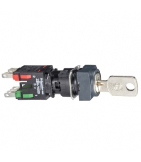 Harmony XB6 Przełącznik z kluczem, 2 pozycje, Stabilny, Czarny, 1 NO + 1 NC, 16 mm, Kwadratowy, XB6CGC5B Schneider Electric