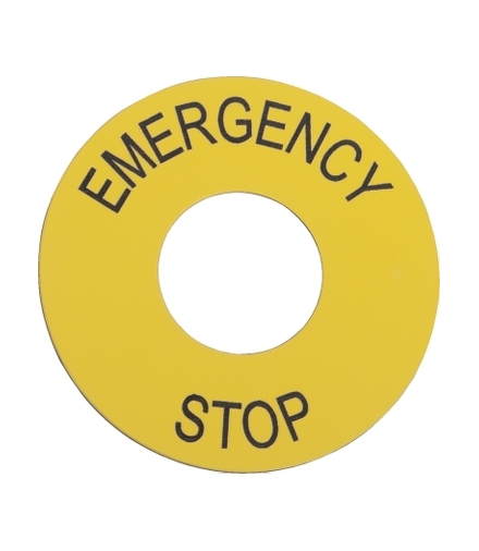 Harmony XAC Etykieta okrągła żółta 60mm "EMERGENCY STOP", ZB2BY9330 Schneider Electric