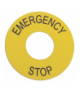 Harmony XAC Etykieta okrągła żółta 60mm "EMERGENCY STOP", ZB2BY9330 Schneider Electric