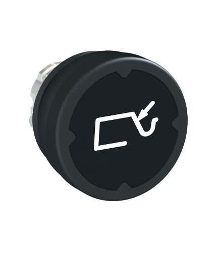 Harmony XB4 Przycisk płaski do pracy w trudnych warunkach Ø22 czarny okrągły metalowy, ZB4BC28010 Schneider Electric