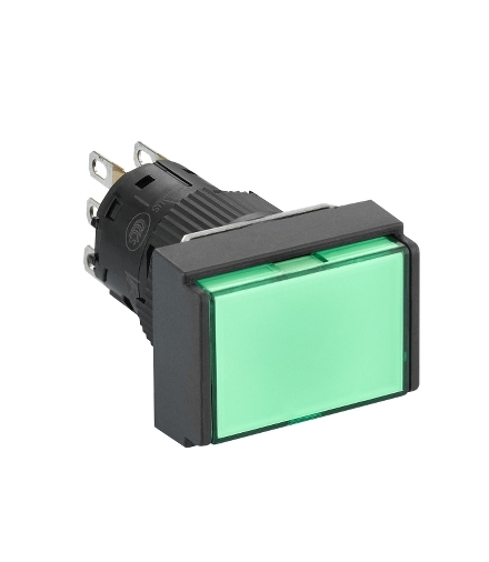 Harmony XB6 Przycisk, Podświetlany, Zielony, Płaski, 1 CO, 24 V DC, Prostokątny, Plastikowy, XB6EDW3B1P Schneider Electric