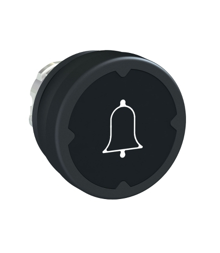 Harmony XB4 Przycisk płaski do pracy w trudnych warunkach Ø22 czarny okrągły metalowy, ZB4BC28001 Schneider Electric