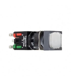 Harmony XB6 Przycisk, Podświetlany, Biały, Płaski, 1 NO, 12...24 V AC/DC, Kwadrat, Plastik, XB6CW1B1B Schneider Electric