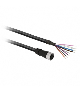 Konektor okablowany prosty, żeński, M12, 8 pinów, kabel 2m, XZCP29P12L2 Schneider Electric