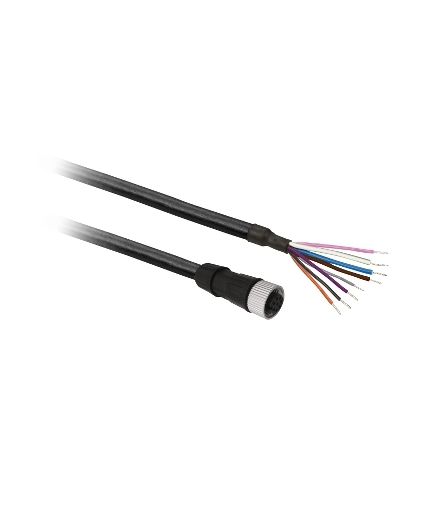 Konektor okablowany prosty, żeński, M12, 8 pinów, kabel 2m, XZCP29P12L2 Schneider Electric